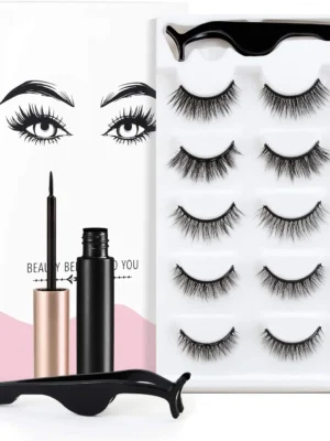 5 Pairs / Set 3D Magnetic Eyelashes 3D Mink Lashes Magnetic Eye Pen Handmade Lashes Natural False Lashes