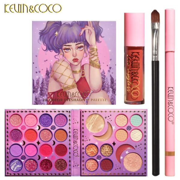 Kevin & Coco Eyeshadow Makeup Set (Pink Bag) - Image 2