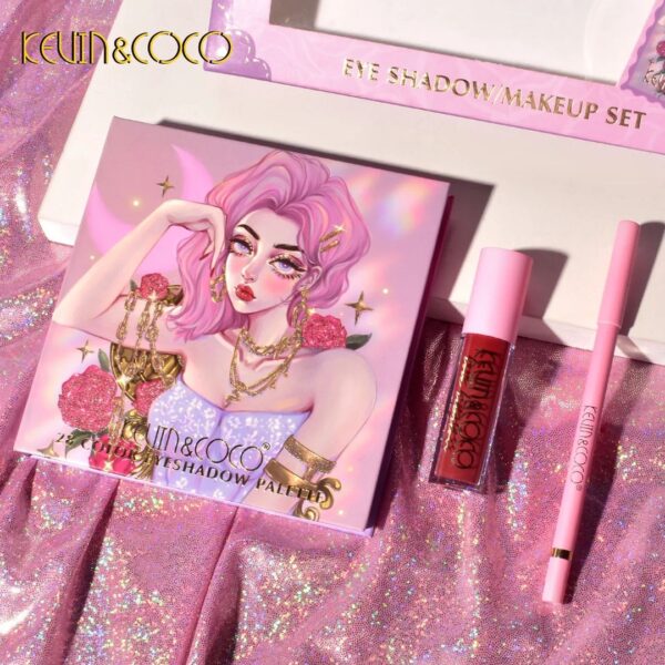 Kevin & Coco Eyeshadow Makeup Set (Purple Bag)