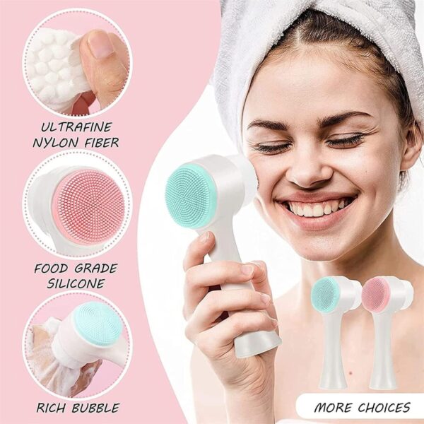 2 In 1 Double Sided Facial Cleaning Massager High Quality - 1Pc - Image 5