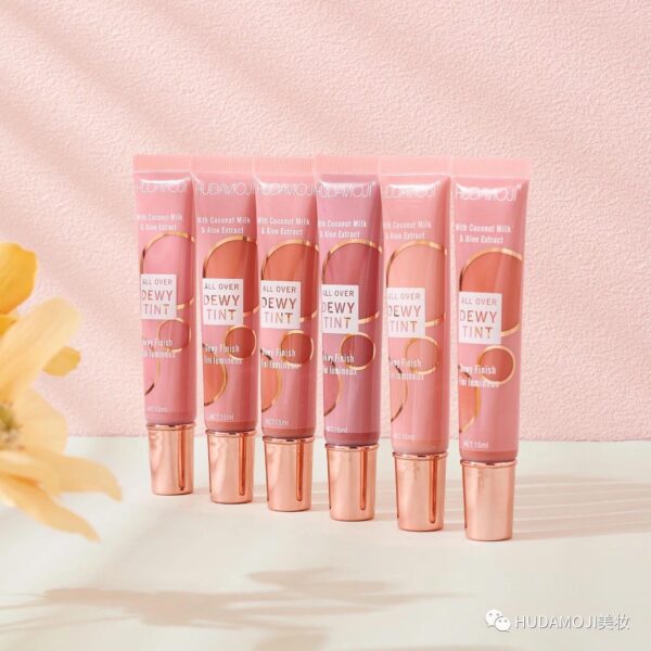 Cute Matte Liquid Blush Highly Pigmented Water Proof Long Lasting Huda Moji Dewy Lip & Cheek Tint - Image 8