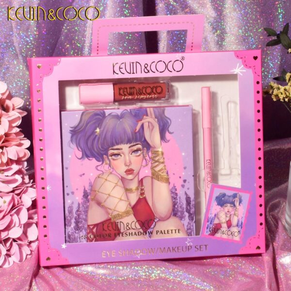 Kevin & Coco Eyeshadow Makeup Set (Pink Bag)