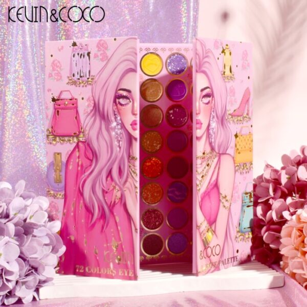 KEVIN & COCO 72 Color Face & Eye Shadow Palette - Image 4