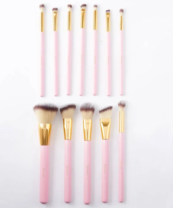 BH Cosmetics - Pink Studded Elegance 12 Piece Brush Set with a Brush Stand - Image 3