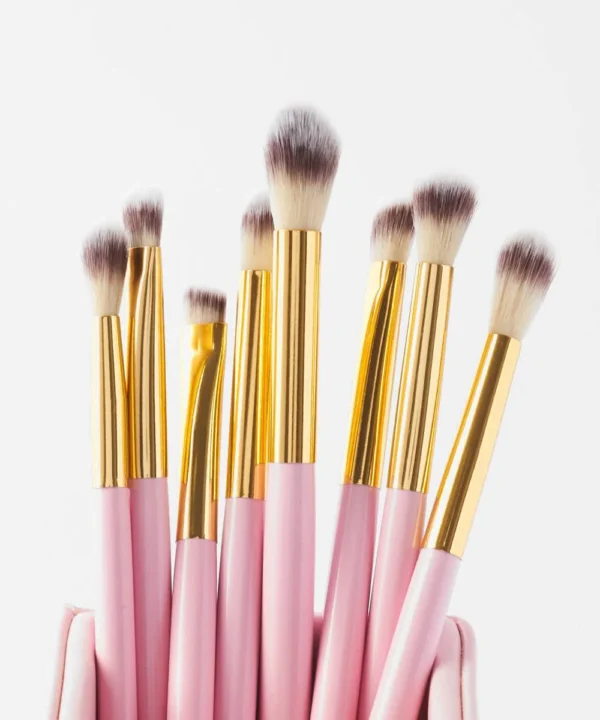 BH Cosmetics - Pink Studded Elegance 12 Piece Brush Set with a Brush Stand - Image 2