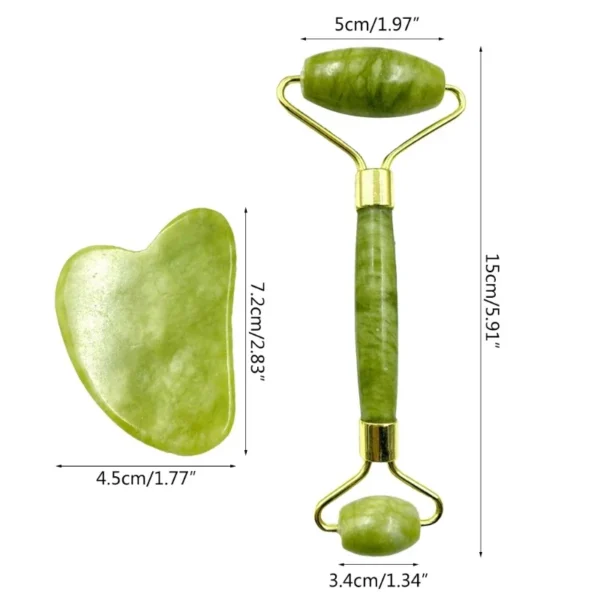 Facial Beauty - Pack Of Jade Face Roller & Gua Sha - Image 3