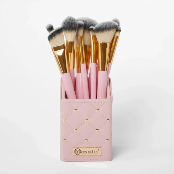 BH Cosmetics - Pink Studded Elegance 12 Piece Brush Set with a Brush Stand